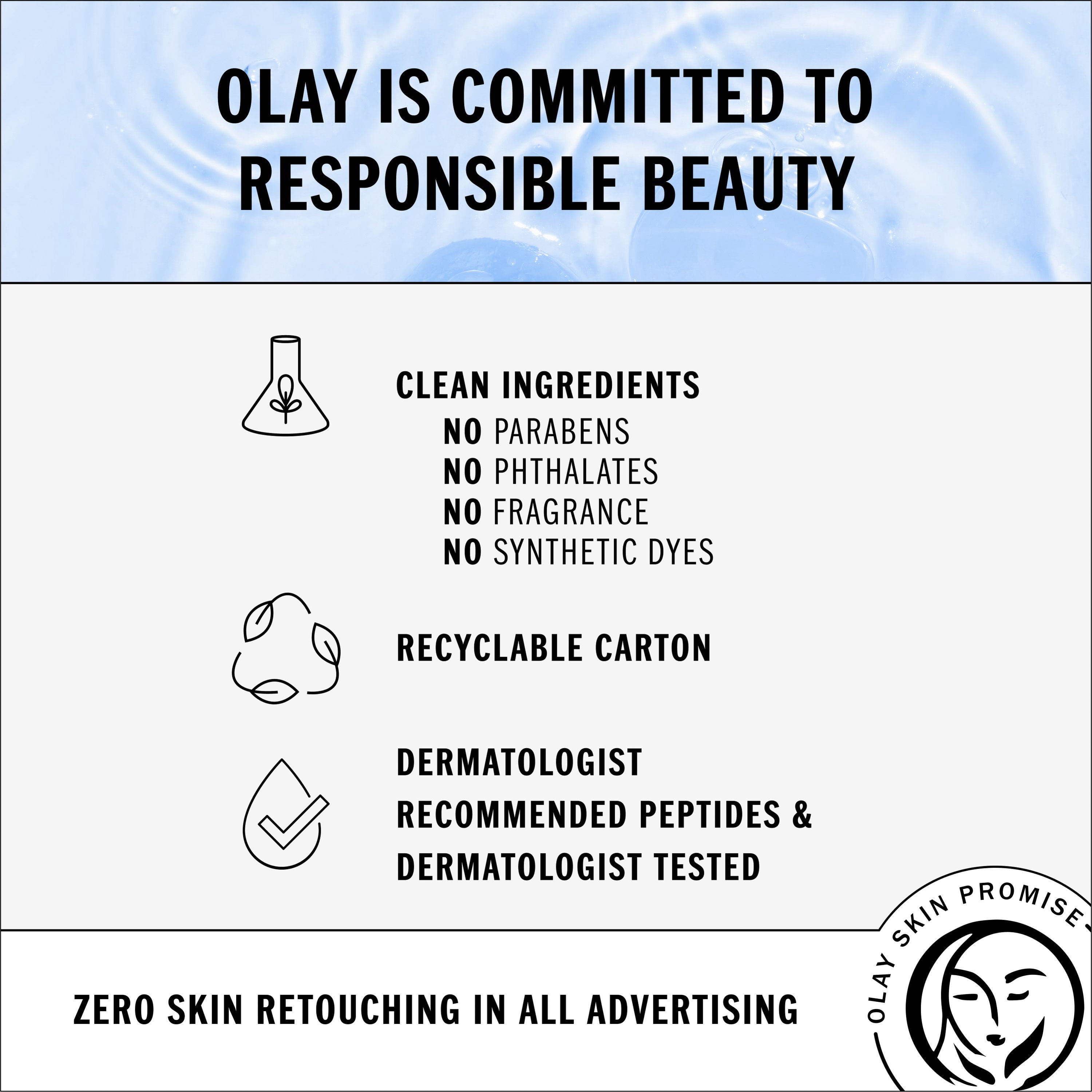 Olay Sérum Hydratant à l'Acide Hyaluronique, Sans Parfum