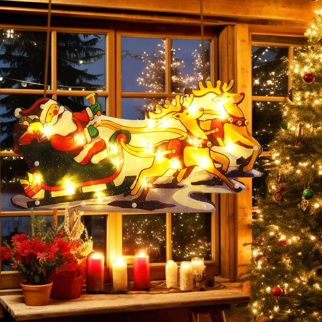 XZNGL Christmas Lights for Tree,Christmas Presale Get Surprise Offer Christmas Window Hanging Lights Christmas Lights Window Stickers Hanging Lights Christmas Decorative Lights Shop Windo