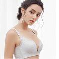 thumbnail image 4 of Meichang Front Closure Bras for Women Plus Size Unpadded Lace Racerback Lightly Buckle Bras Wireless Full Coverage Push Up Bras Comfortable Ultra Thin Everyday Bras Gray S, 4 of 5