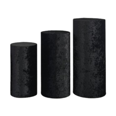 Langgg Housses de Support de Piédestal Cylindrique 3 Pcs Décoration Nappe de Café Housse de Socle Support de Lumière Noir