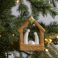thumbnail image 5 of HOLIDAY TIME 4.5 Inch Nativity Scene Ornament, Ceramic Holy Family Stable Hanging Decor with Golden Star, Christmas Tree Ornament, 5 of 5