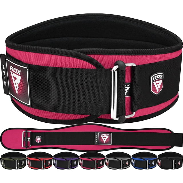RDX Weight Lifting Belt, 6 Inch Curved Padded Back Lumbar Support, Functional Fitness Strength Training, Core Exercise Workout Bodybuilding Powerlifting Deadlifts Squats, Home Gym Equipment