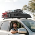 thumbnail image 2 of HOMCOM Car Roof Rack Cargo Carrier Basket, 64"/43" x 39", 2 of 9