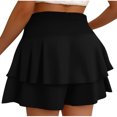 thumbnail image 4 of Birdeem Shorts pour Femmes Shorts d'Été pour Femmes Couleur Unie Dentelle Taille Haute Ourlet à Double Couche Shorts Décontractés, 4 of 12