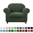 thumbnail image 1 of CHOK 2024 Housse de Sofa Extensible à Texture Quadrillée Housse de Canapé avec Housse de Coussin Séparée (Sofa Gris), 1 of 5