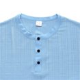 thumbnail image 5 of BEFOKA Mens Summer Short Sleeve Tops,Summer Tops Clearance,Man Leisure Button Solid Color Ventilation Short Sleeve Round Neck Top, 5 of 5