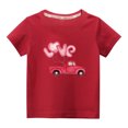 thumbnail image 1 of Penkiiy Haut à Manches Courtes Imprimé Col Rond Mignon pour Garçons et Filles 9-10 Ans Rouge, 1 of 6