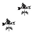 thumbnail image 1 of maskred Beautifully Designed Wind Direction Indicator For Garden Décor Metal Weather Vane Metal Weathervane Wind Vane Good Gift 2Set, 1 of 6