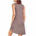 thumbnail image 4 of Pyjama pour Femmes Zeophrasy Femmes Imprimé avec Poches Chemises de Nuit Sans Manches Vêtements de Nuit devant Plissé Nuisette Col Rond Robe de Nuit Clearacne Moins de 5, 4 of 7