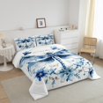 thumbnail image 3 of Erosebridal Dreamy Dragonfly Bedding Queen Comforter Set, Spring Blue Blossoms Down Comforter, Reversible 3-Piece, Reversible, 3 of 7