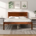 thumbnail image 4 of Costway Lit Plateforme en Bois Format Grand avec Tête de Lit Base de Matelas Noyer, 4 of 10