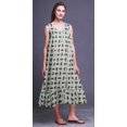 thumbnail image 3 of Bimba Menthe Pastel10 Feuilles Florales et Roses Imprimées Chemises de Nuit en Coton pour Femmes Robe Sans Manches Tenue de Nuit Robe Maxi X-Small, 3 of 6