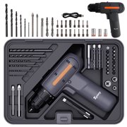 12V Cordless Drill & 64-Piece Tool Set with Modular Toolbox for Home DIY & Repairs