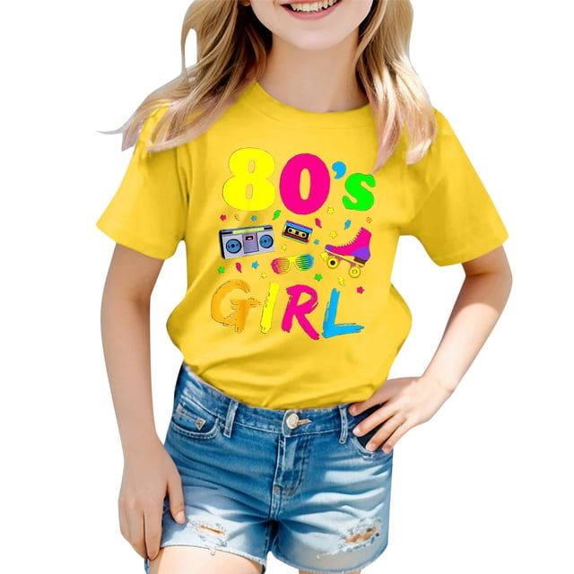 Chandail à Manches Longues pour Enfants Filles Tenues pour Tout-Petites Fille Carnaval pour Enfants Couleur Imprimée Col Rond T-Shirt à Manches Courtes