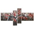 thumbnail image 5 of Design Art - Toile Orange Floral - 63 x 33 - 4 pièces, 5 of 5