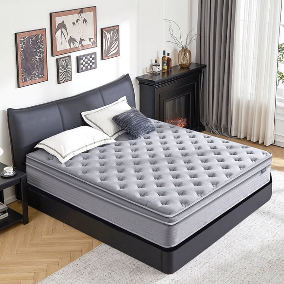 Vantto Matelas Double, Matelas Hybride Double en Mousse Mémoire de 10 Pouces avec Ressorts Ensachés Améliorés, Soulagement de la Pression, Confort Respirant et Durable, Certifié CertiPUR-US, 190 cm L x 137 cm L x 25 cm H