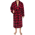 thumbnail image 1 of Mens Fleece Robe | Soft Warm Bathrobe For Men Plush Spa Robe With Piping, 1 of 7