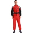 thumbnail image 1 of LiiYii Combinaison à Manches Longues pour Homme Combinaison avec Poches à Glissière Pompier Mécanicien Uniforme de Course Rouge TTG, 1 of 7