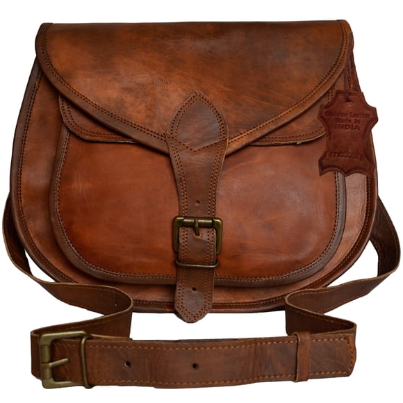 Madosh Genuine Leather Women's Brown Shoulder Purse Evening Sling Crossbody Bag Classic Vintage Satchel