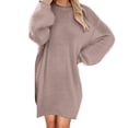 thumbnail image 1 of Robe Chandail pour Femmes 2025 Longueur Moyenne à Manches Longues Col Rond Décontractée Ample Robe en Peluche Robe Chandail Surdimensionnée Automne Hiver Ample Décontractée Douce Chandail, 1 of 5