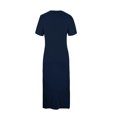 thumbnail image 3 of PEZHADA Longue Robe pour Femmes Été Robe Décontractée pour Femmes à Col Rond Couleur Unie Longue Robe à Manches Courtes Robe à Col Rond à Manches Longues Longue Robe à Manches Longues Longue Robe pour Femmes, 3 of 7