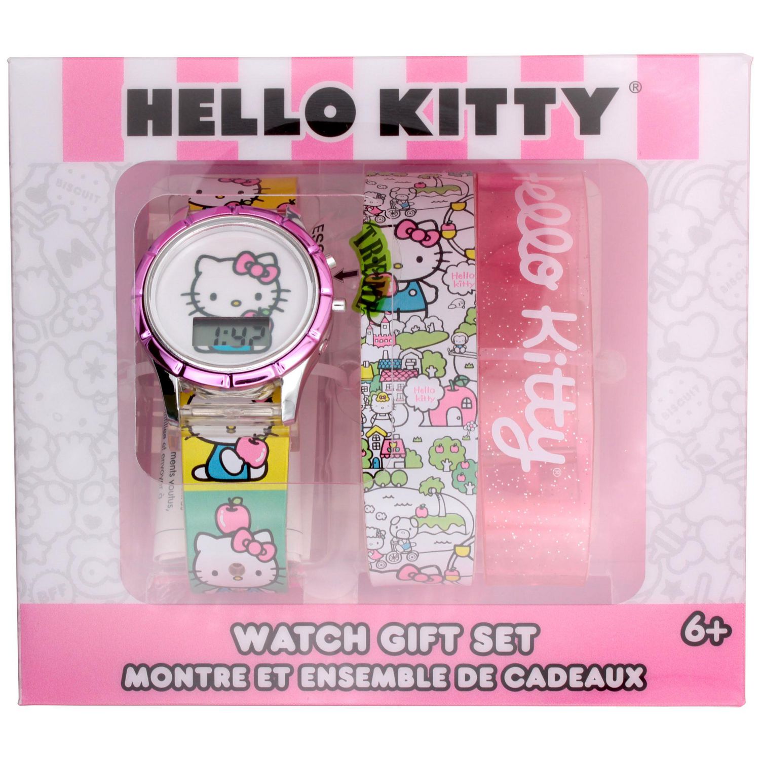 Montre digitale Hello Kitty pour enfants avec 2 bracelets interchangeables