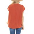 thumbnail image 3 of Pompotops T-Shirt Ample à Manches Courtes Col en V Uni pour Femmes avec Poche, 3 of 9