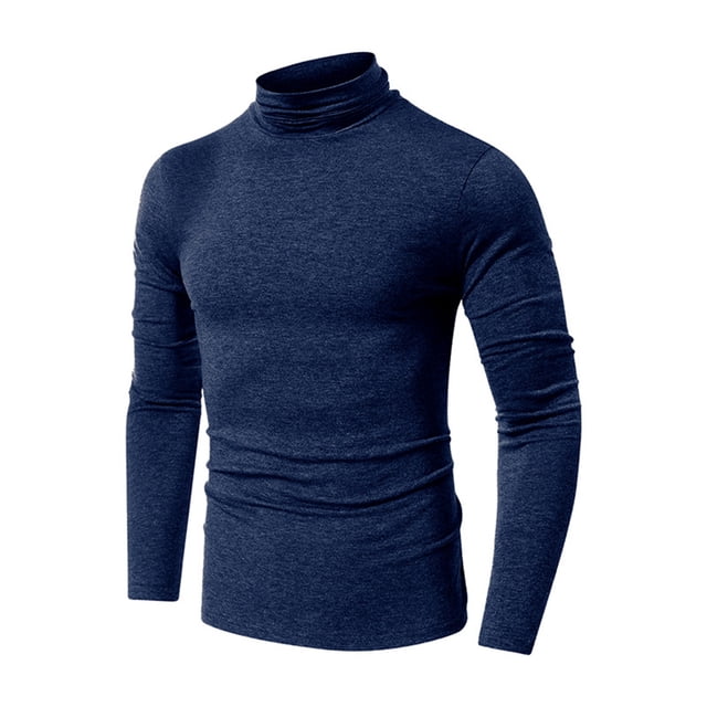 Chandail à Col Roulé Automne/hiver pour Hommes, Couleur Unie, Manches Longues, Couche de Base