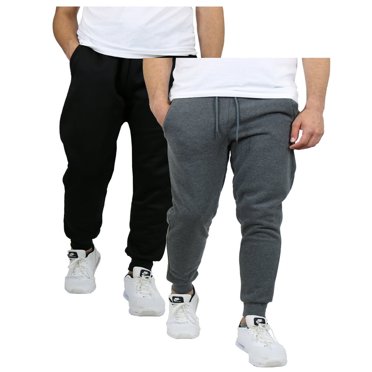 Pantalons de Jogging en Molleton pour Hommes 2 Pack, Noir/charbon, L