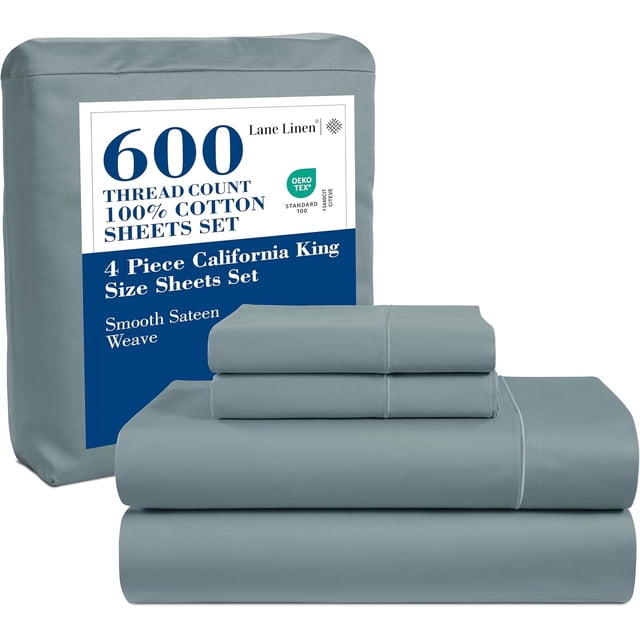 Softest Cotton Sheets Double Sheet Set Pc Set Thread Count Sateen Bedding Deep Pocket Sheets Cooling Sheets Double Size Sheets Breathable Bed Set ()