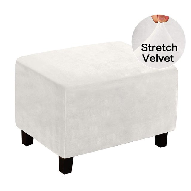 AMERTEER Ottoman Slipcovers Stretch Ottoman Cover Footrest Footstool Slipcover Anti-Slip Foot Stool Cover Machine Washable Soft Rectangle Furniture Protector for Living Room Bedroom