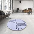 thumbnail image 4 of Ahgly Company Tapis de Zone Rond d'Intérieur Lavable à la Machine, Style Transitionnel, Bleu Lavande, 3 Pieds Rond, 4 of 7