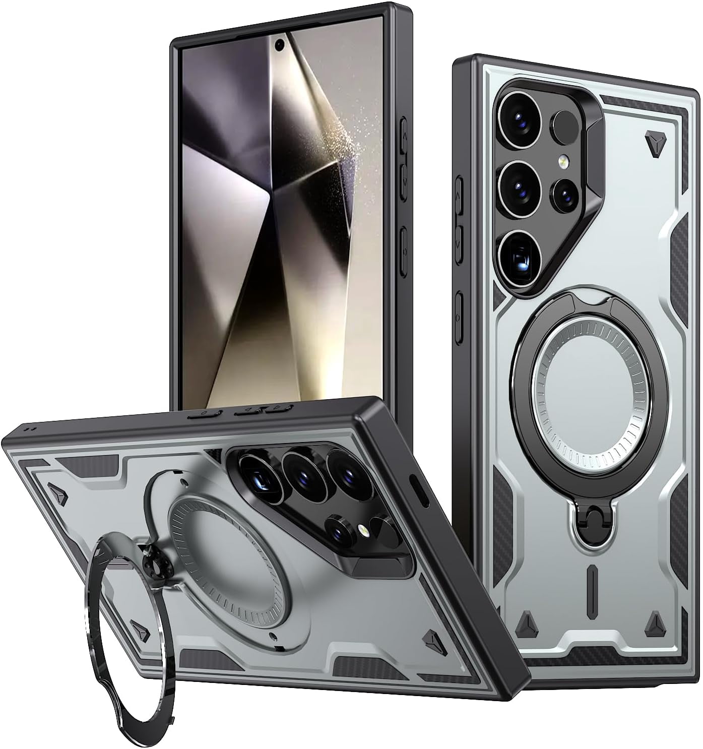 REQO Magnetic Case for Samsung Galaxy S25 Ultra Case with Stand [Compatible with MagSafe] Military Drop Protection Shockproof Durable TPU+ PC Slim Phone Case for Samsung Galaxy S25 Ultra