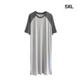 thumbnail image 4 of pitrice Chemise de Nuit pour Homme en Coton Raglan, Vêtement de Nuit Léger, Robe de Pyjama Respirante à Col Rond, Chemise de Sommeil à Empiècements, Nuisette Gris Foncé/gris Pâle 5TG, 4 of 9