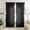 Black, variant on Sheer Ruffle Trim Curtains, Polyester, 100x200cm, Light Filtering, for Living Room, Set of 1