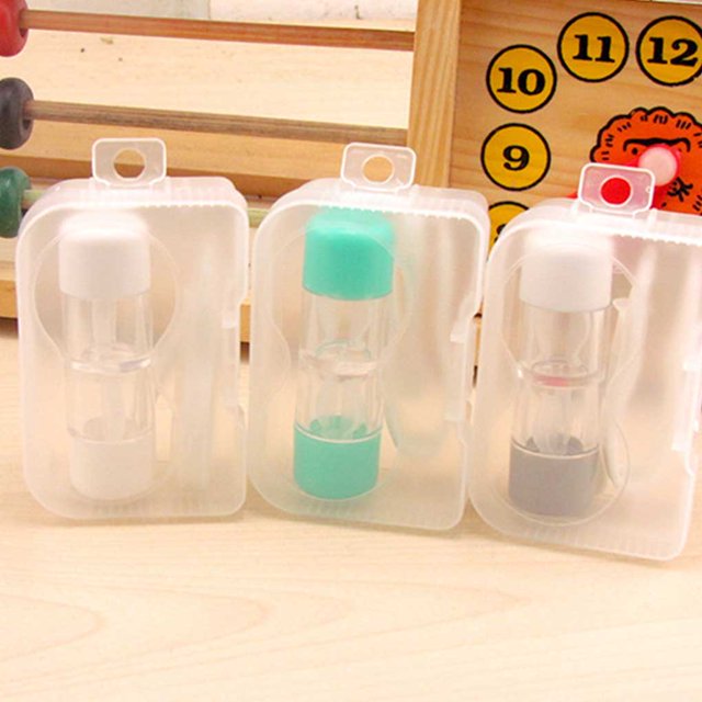 facefd Portable Contact Lenses Mini Holder Case Travel Contact Lenses Contact lenses holder case Container Storage Box Tweezer Rod