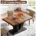 thumbnail image 2 of Fnova 47.24" Rectangular Farmhouse Dining Table, Wood Coffee Table for 4 People, Modern Kitchen Table for Dining Room, Brown Black (Chairs Not Included), 2 of 8