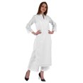 thumbnail image 2 of Bimba Kurta Droite Unie Ethnique Indienne pour Femmes à Col Mandarin avec Encolure Plissée en Coton, 2 of 7
