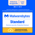 thumbnail image 1 of Malwarebytes Standard, Premium Software - 10 Devices, 1 Year [Digital Download], 1 of 8