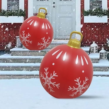 Meitianfacai Christmas Decorations Clearance Christmas Decoration Bell Ball 60cm Outdoor Christmas Inflatable Decorated Ball Pvc Inflatable Christmas Ball Christmas Tree Decorations
