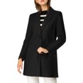 thumbnail image 2 of INSPIRE CHIC Manteau Long Classique pour Femme à Revers Cranté Manches Longues TG Noir, 2 of 8