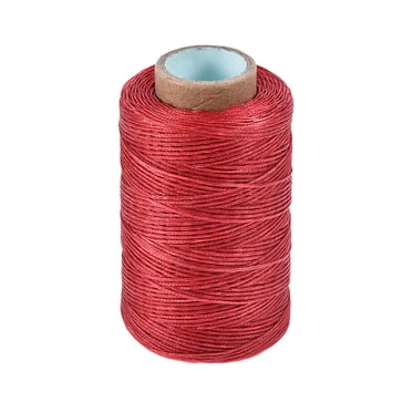 Unique Bargains Fil à Coudre en Cuir Ciré 273 Yards 150D/1mm Rouge Véritable