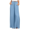 thumbnail image 2 of Jsaierl Womens Casual Wide Leg Pants Ruffle Elastic Drawstring Palazzo Pants Loose Comfy Trousers with Pockets, 2 of 9