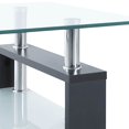 thumbnail image 5 of vidaXL Table Basse Gris et Transparent 95x55x40 cm Verre Trempé, 5 of 5