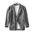 thumbnail image 4 of Veste de Complet Décontractée pour Homme avec Col à Revers, Manches Longues, Imitation Lin, Détails de Poches, 4 of 8