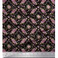 thumbnail image 1 of Soimoi Black Poly Georgette Fabric Rose & Floral Print Fabric By Yard 52 Inch Wide, 1 of 3