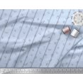 thumbnail image 3 of Soimoi Blue Velvet Fabric Stripe & Square Geometric Fabric Prints By Yard 58 Inch Wide, 3 of 3