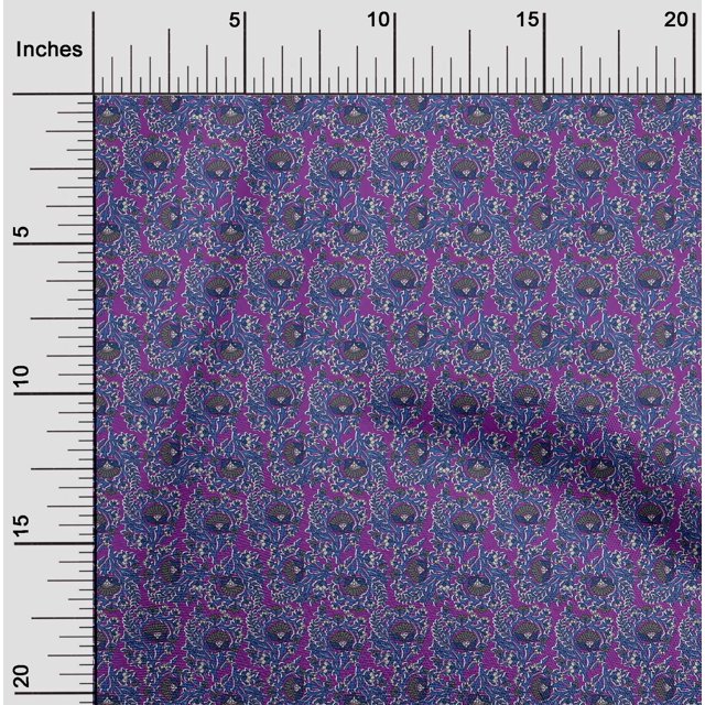 oneOone Viscose Chiffon Fabric Leaves & Floral Block Decor Fabric Printed BTY 42 Inch Wide