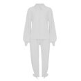 thumbnail image 1 of Women‘s Autumn And Winter Elegant Solid Color Style Thread Long Sleeve Pants Set, 1 of 4