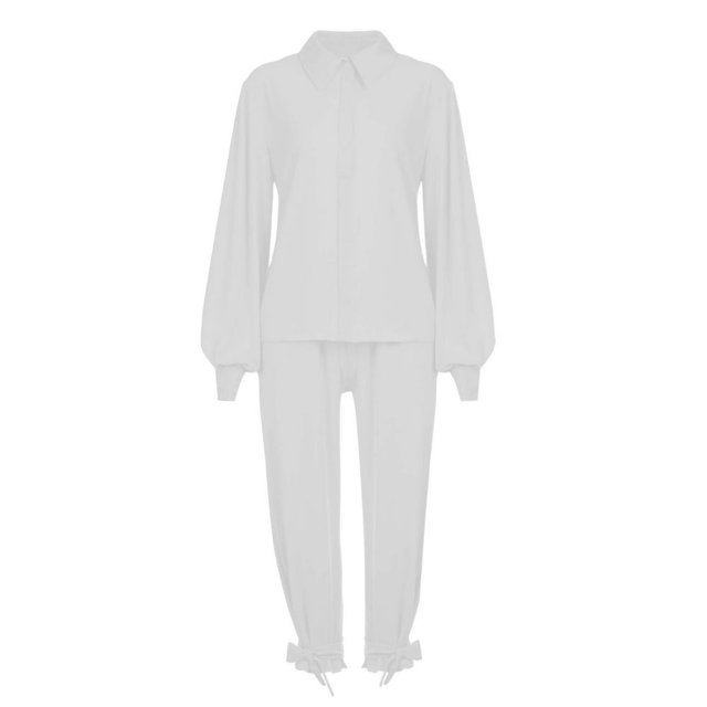 Women‘s Autumn And Winter Elegant Solid Color Style Thread Long Sleeve Pants Set